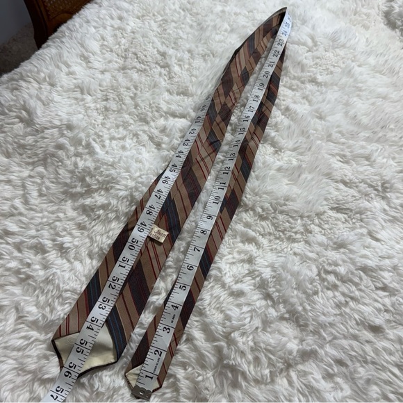 Sergio Nucci Brown Stripes Neck Tie - Picture 6 of 8